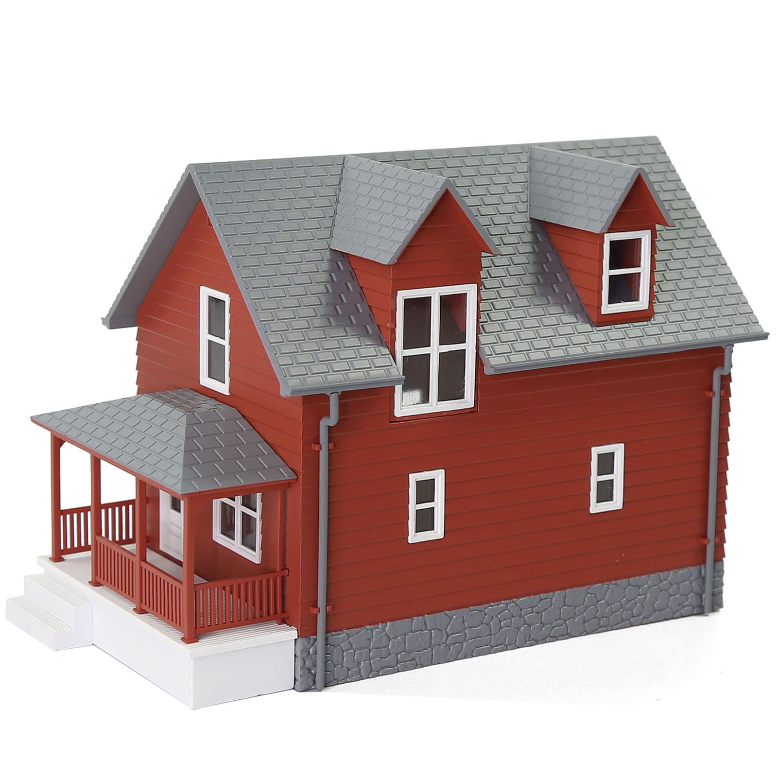 Photo 1 of O Scale Model Building 1:50 Residential Modern House Assembled Architectural for Model Train Layout Diorama Christmas Village JZO01 (Red)