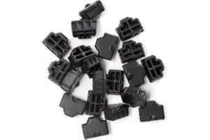 QSFPTEK 20pcs RJ45 Anti-Dust Cover Cap, RJ45 Network Switch Ethernet Port Silicone Plug Cover, Black RJ45 Protector Stopper Cap for Copper RJ45 Computer Hubs Switches Routers Slot