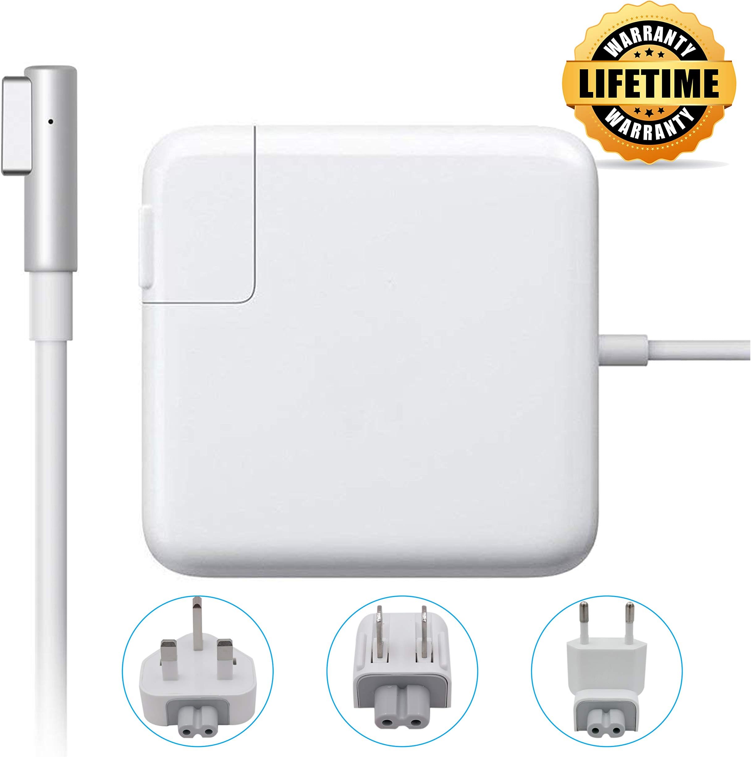 60W Compatible with MacBook Pro Charger, MacBook Air Charger, L-Tip Replacement Travel Plugs Bag, Magsafe 2 Magnetic L-Tip Power Adapter for Apple MacBook 13.3", 15" and 17 (Before Mid 2012 Models)