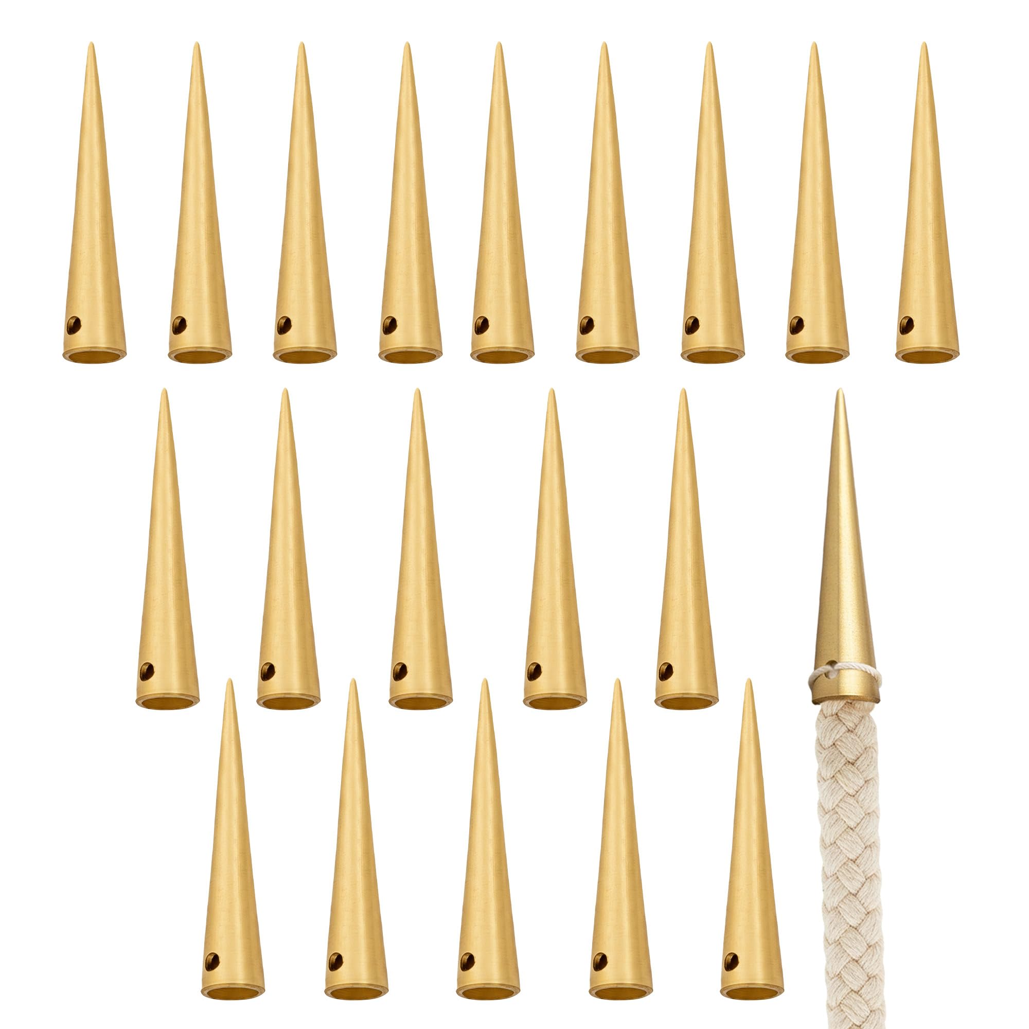 Lord of Battles Medieval Pure Solid Brass Aiglets Set of 10 to 20 Ideal Lace Tips Replacement for Medieval Clothes and Gambesons (Medieval Brass Aiglets 2.6 Cm - 20 Pcs)