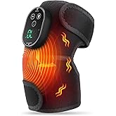 DREAMSOME Cordless Knee Heating Pad with Massage, Heated Knee Wrap Brace for Women and Men Joint Pain Relief, Ideal Christmas Gift for Mom and Dad