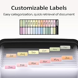 Sooez 13 Pocket Accordion File Organizer, Zipper