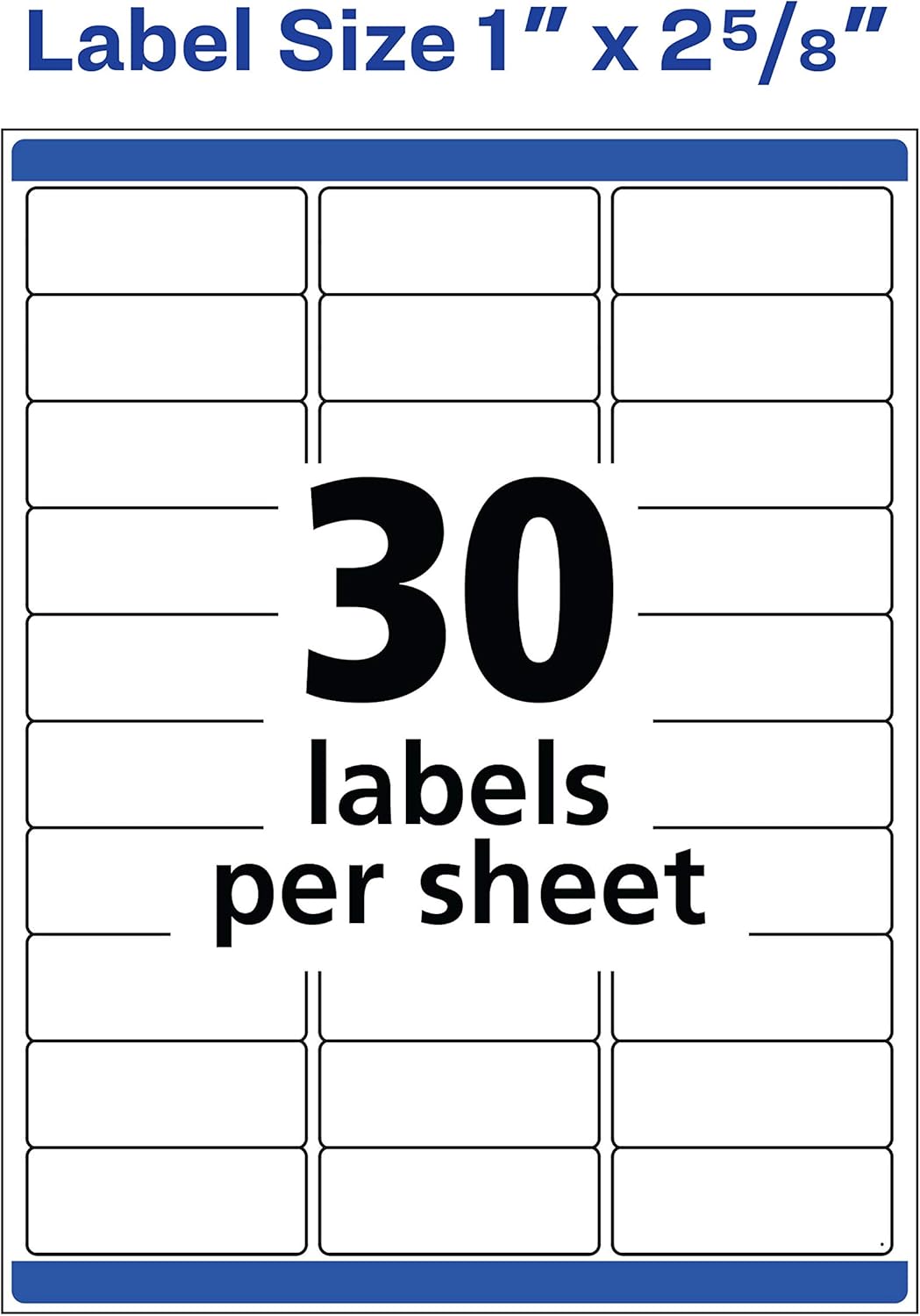 Avery Waterproof Labels with Ultrahold Permanent Adhesive, 1" x 2-5/8", 1, 500 Labels for Laser Printers (5520) : Avery Waterproof Labels : Office Products