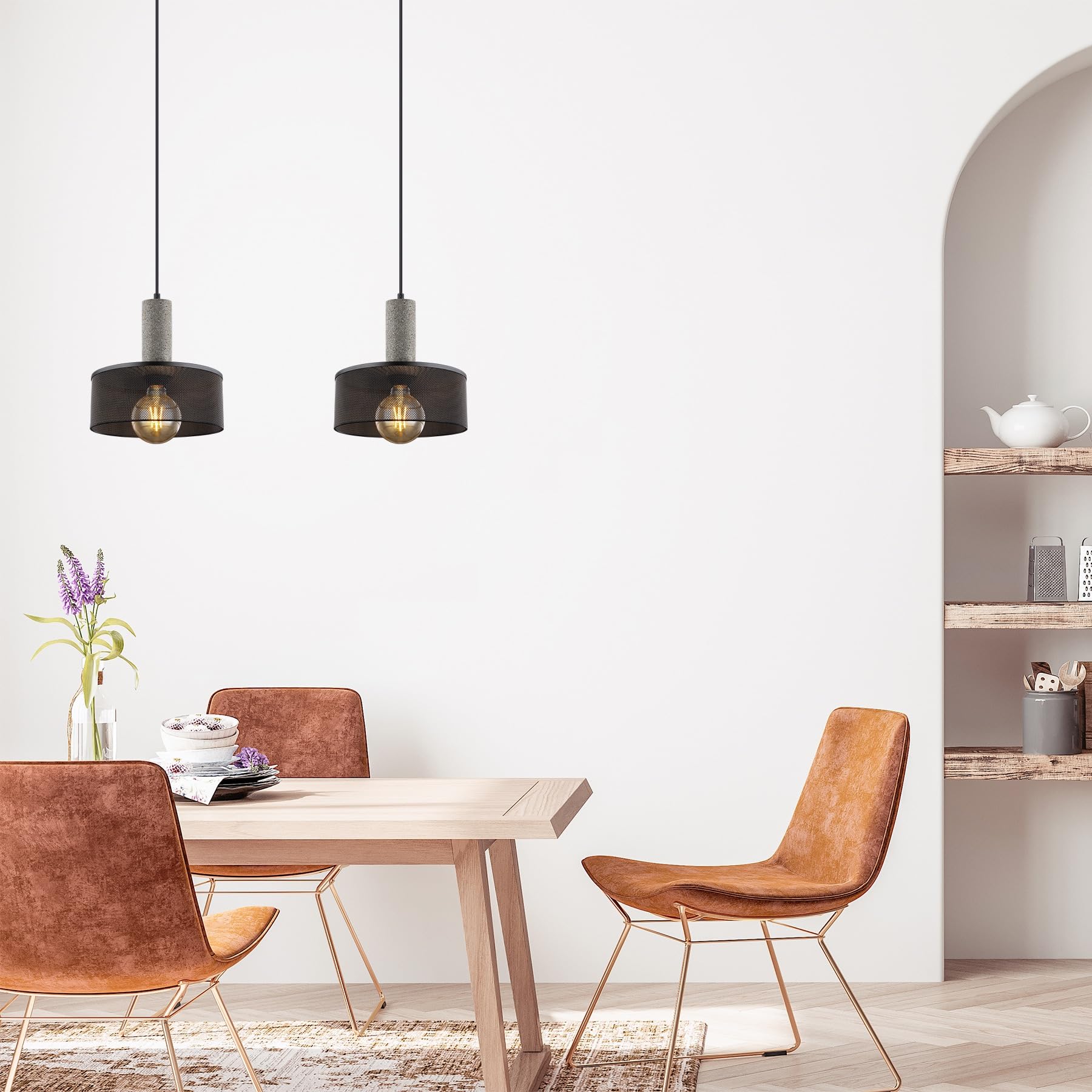 Photo 1 of Lighten Chance 1 Pack Farmhouse Pendant Light Kitchen Island, 9.82" Modern Black Hanging Ceiling Lighting Fixture, Industrial Farmhouse Metal Lampshade Lamp Shade, Sloped Ceiling Adjustable