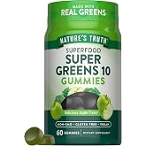 Nature's Truth Super Greens Gummies | 60 Count | Made With Real Greens | Apple Flavor | Vegan &amp; Non-GMO Supplement