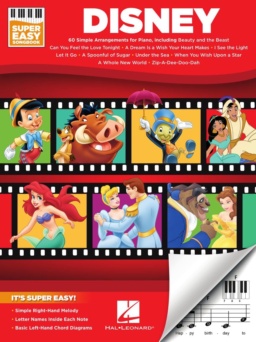 Disney – Super Easy Songbook | Easy Piano Sheet Music Book for Beginners | 60 Classic Disney Songs with Lyrics and Chord Diagrams | Simple Piano ... Songbook - 60 Simple Arrangements for Piano