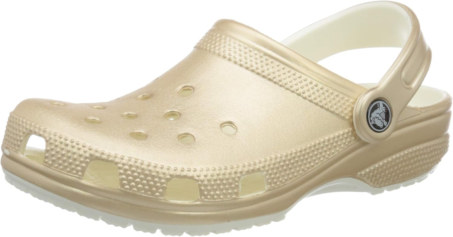 metallic gold crocs