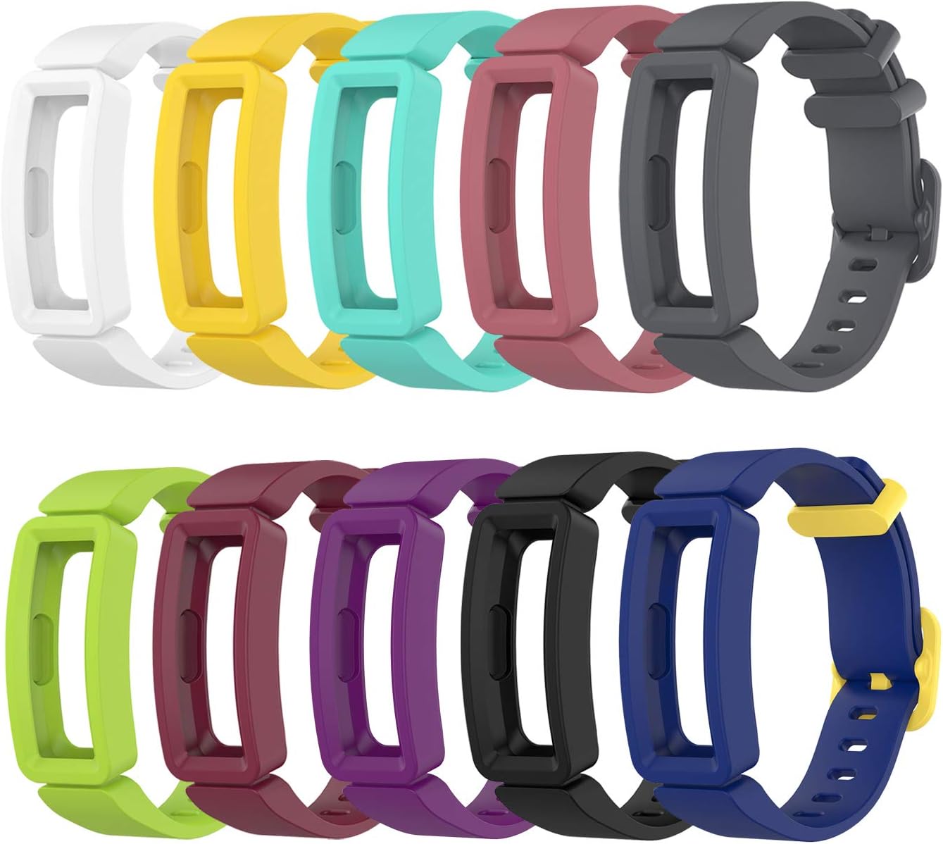 TenCloud (10-Pack Replacement Straps Compatible with Fitbit Ace 2 Strap