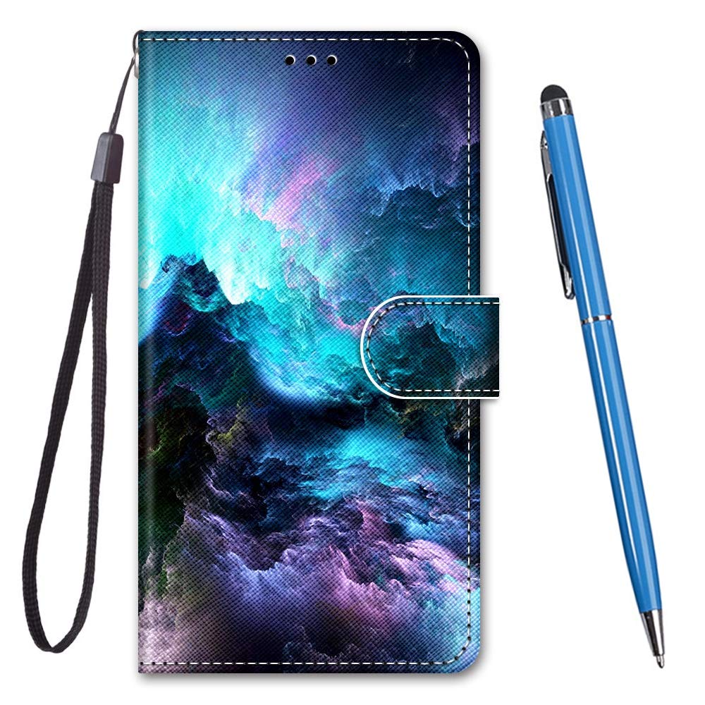 TOUCASA for Honor 9 Case, for Honor 9 Case, Creative Painted Wallet Case PU Leather Flip Magnetic Colourful Kickstand Card Slots Folio Protection Case for Huawei Honor 9,Colored Clouds — image 1