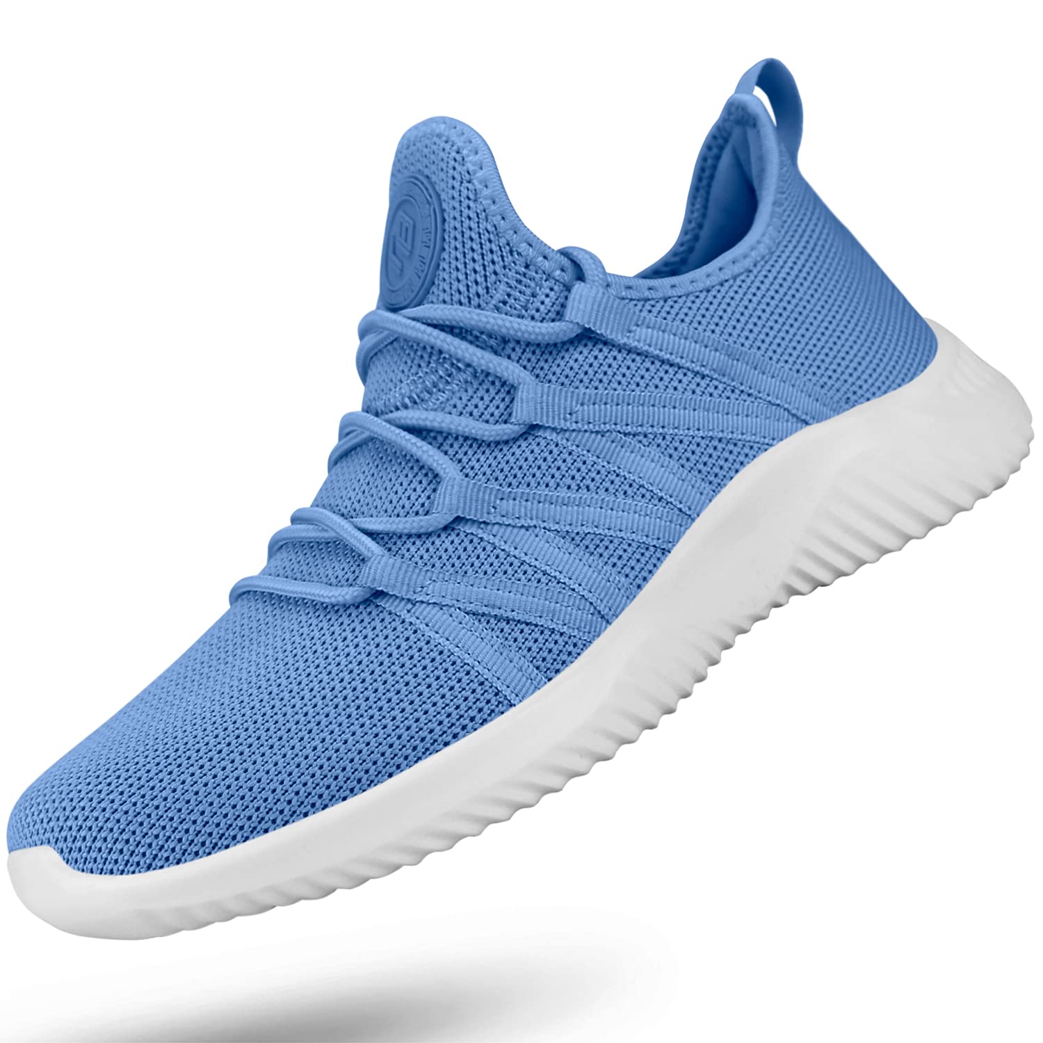 Photo 1 of Feethit Womens Slip On Running Shoes Non Slip Walking Shoes Lightweight Gym Workout Shoes Breathable Fashion Sneakers All Sky Blue Size 9