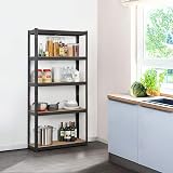 Yaheetech 2-Pack Heavy Duty 5 Tier Shelving Unit 90x30x180cm 175kg/each Black view 9