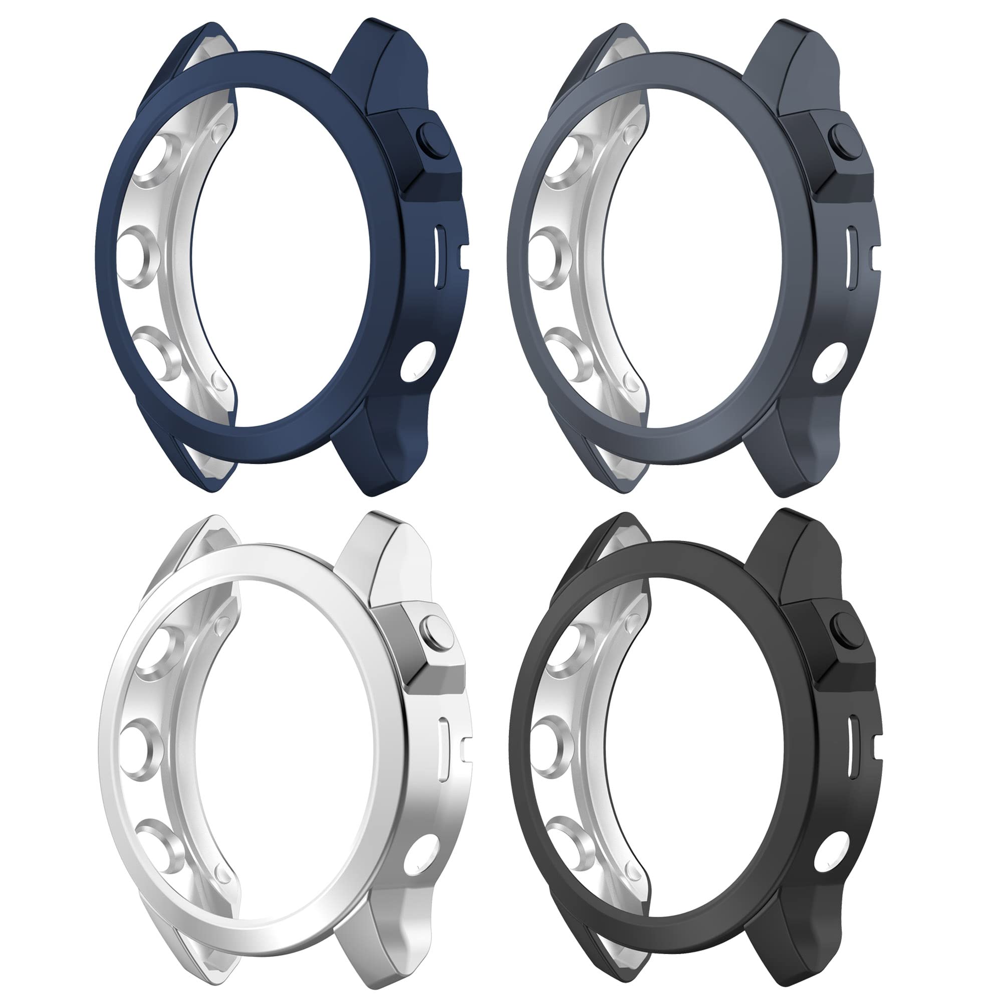 Chofit Cases Compatible with Garmin Fenix 7X/Fenix 7X Solar Case, TPU Plated Protector Protective Case Cover Armor Shell for Fenix 7X/7X Solar (Not for Fenix 7S/7) (4 Colors)