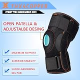 Thx4COPPER Hinged Knee Support Brace Open Patella X Large Adjustable Straps view 2