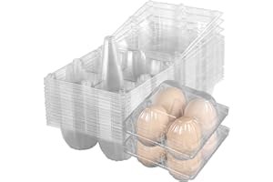 Egg Cartons 100Pcs 3.9x3.9x2.5" Square Empty Plastic Egg Carton Shakeproof Transparent Cartons Holds Up to 4 Count Reusable B