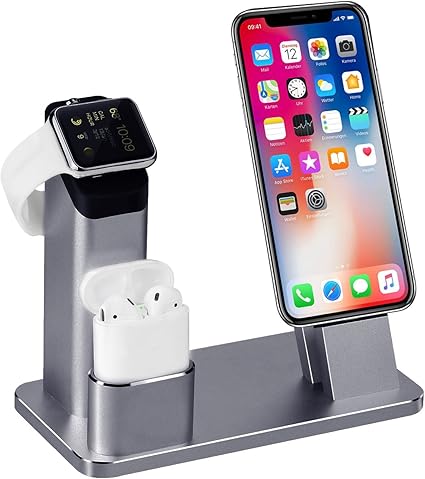 Tofurt 4 En 1 Apple Watch Stand Support De Chargement écran Iphone Station De Recharge Support Cradle Pour Iwatch Series 321airpodsiphone X88