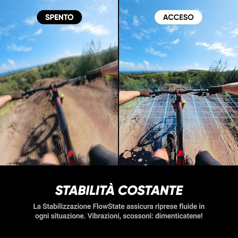 X5 - Action Cam Impermeabile 360° in 8K, Superba in Bassa Luce, Selfie Stick Invisibile, Obiettivi Sostituibili, Autonomia 3 ore, Cover Antivento, Stabilizzazione, Design con triplo Chip IA