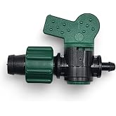 USA Made Premium Drip Tape 5/8" Tubing x 1/4" Barb Adapter Irrigation Connector Fitting With Shut Off Valve (5)