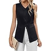 Blooming Jelly Womens Summer Tank Tops Button Down Sleeveless Vest Dressy Casual Blouses Business V Neck Outfits