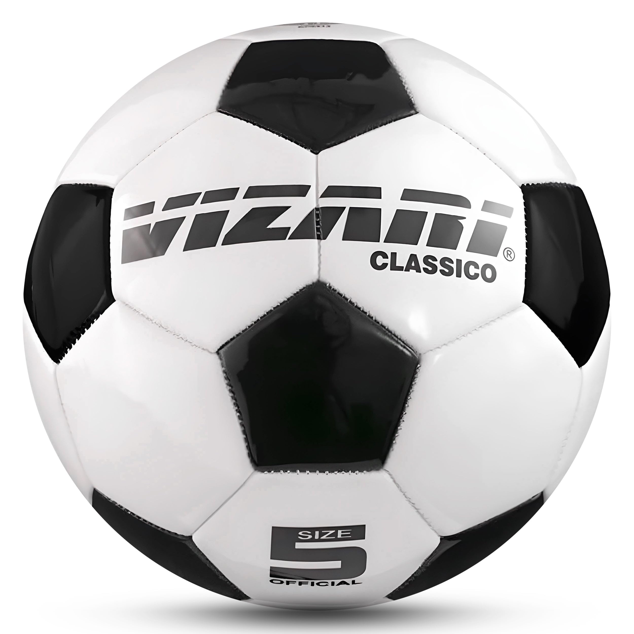 Vizari Classico Football Size 3 – Adults & Kids Football With Best Air Retention - Perfect For Training And Matches - Size 3 in White/Black