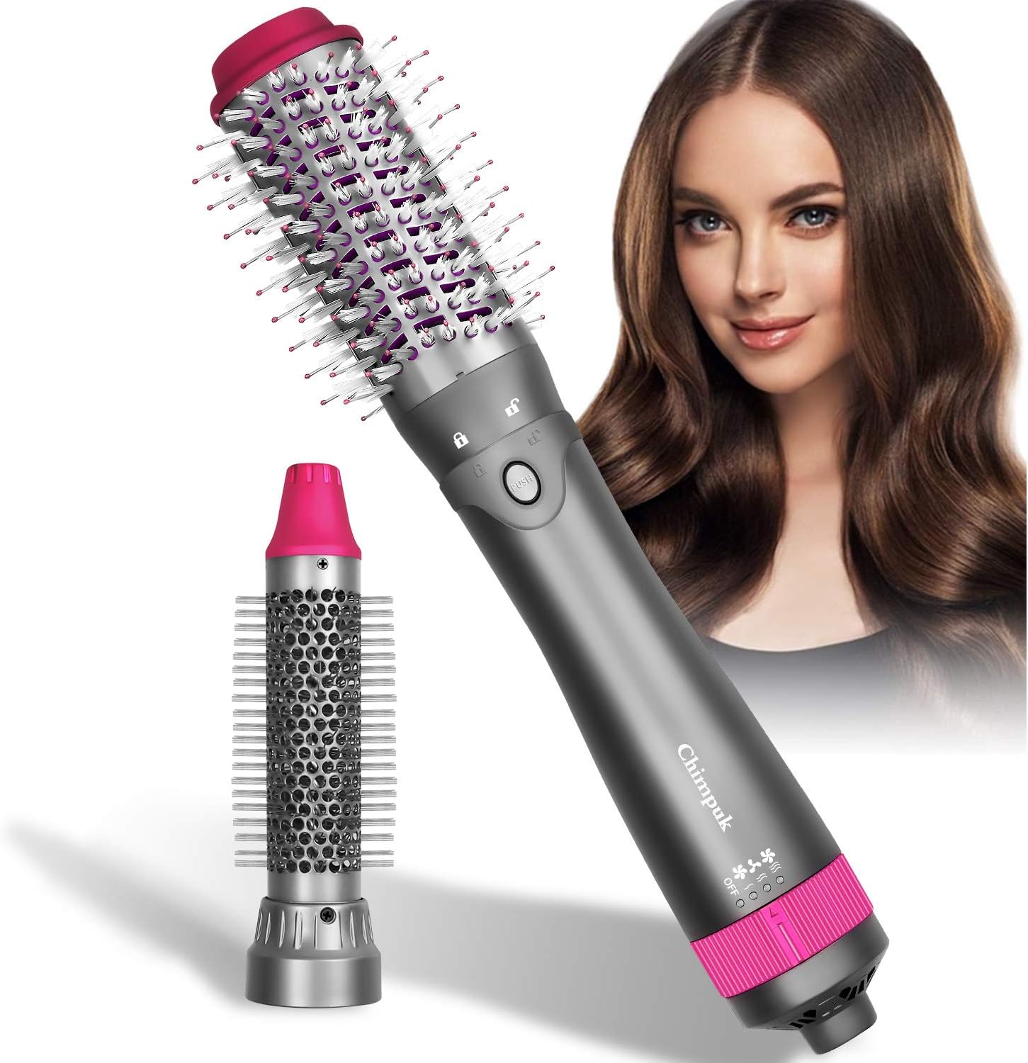 Chimpuk Hot Air Brush, Upgrade 5 in 1 Hair Dryer Brush for Hair Styling