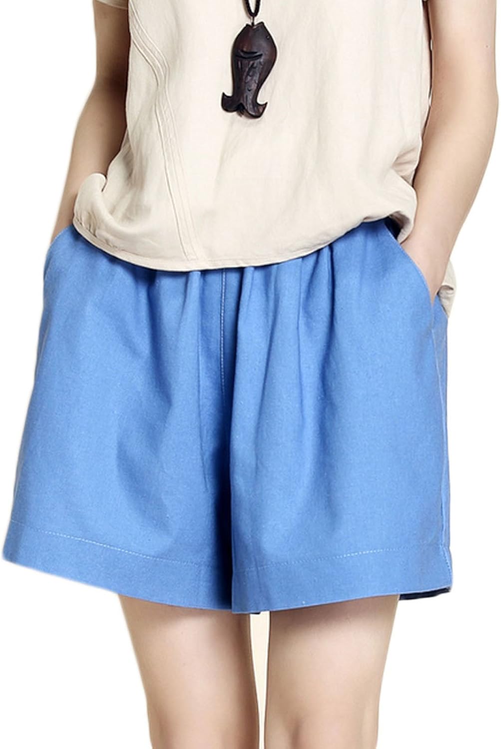 ZumZup Women Summer Shorts Striped Casual 9Colors Comfortable High Waist Holiday Beach Shorts