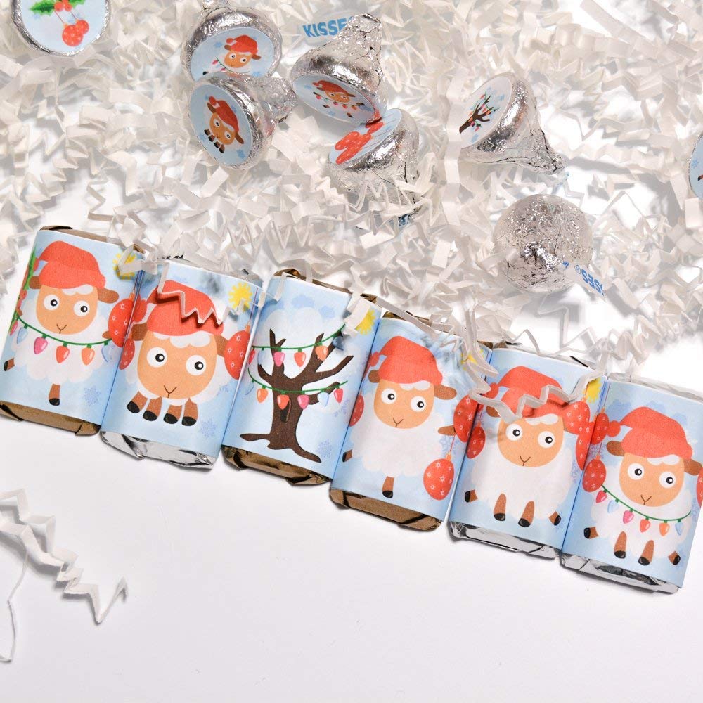 Amazon.com: 54 Christmas, Sheep Candy Wrappers Labels: Handmade