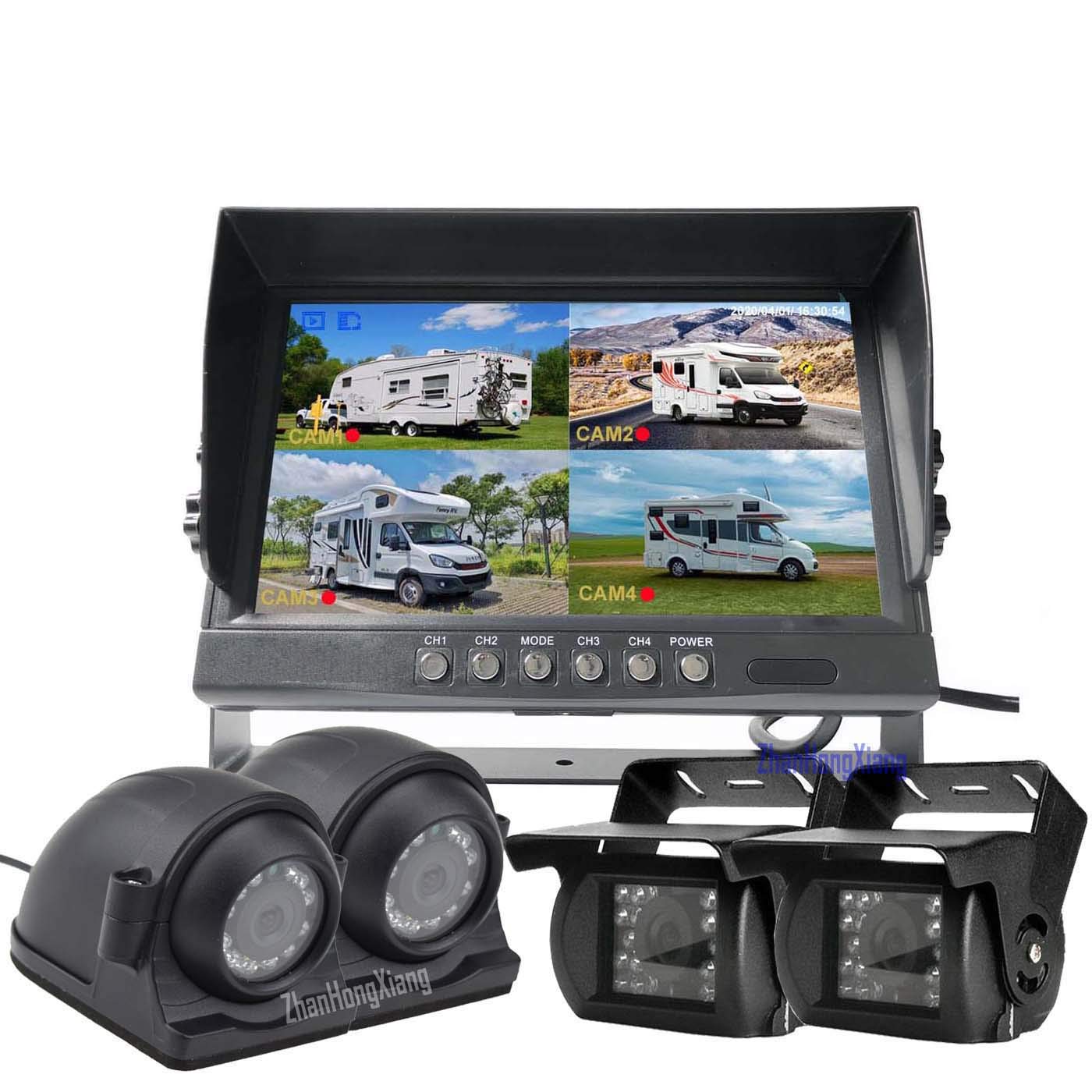 HD 1080P Backup Camera 9" Monitor DVR Kit,4 x IR