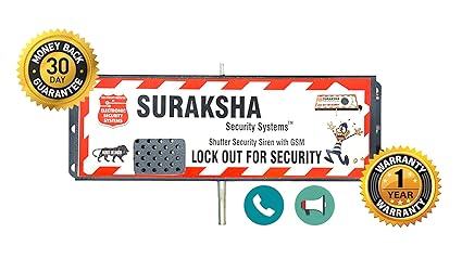 Suraksha Shutter Siren GSM | Anti-Burglary Alarm | with Calling Alert