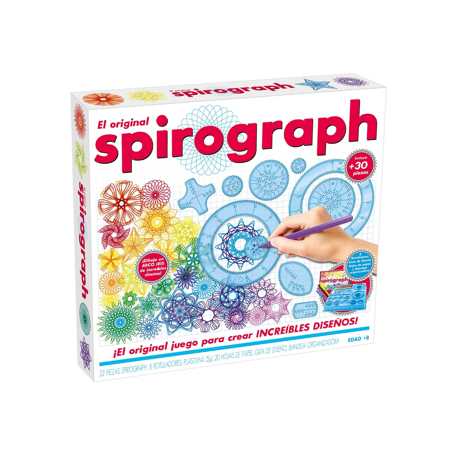 Party town Spirograph Children's Spirograph Original Spiral Designer Mandala Stencil Creative Set for Children + 30 Pieces Toy from 8 Years Girls and Boys