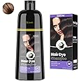 Brown Hair Dye Shampoo, Duntail Coconut Hair Color Shampoo 3 in 1, Semi-Permanent Gray Hair Coverage for Woman & Man, Mild Formula, Lasts 30 Days(16.90 oz)