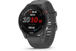 Garmin Forerunner® 255, GPS Running Smartwatch, Advanced Insights, Long-Lasting Battery, Slate Gray (Renewed)