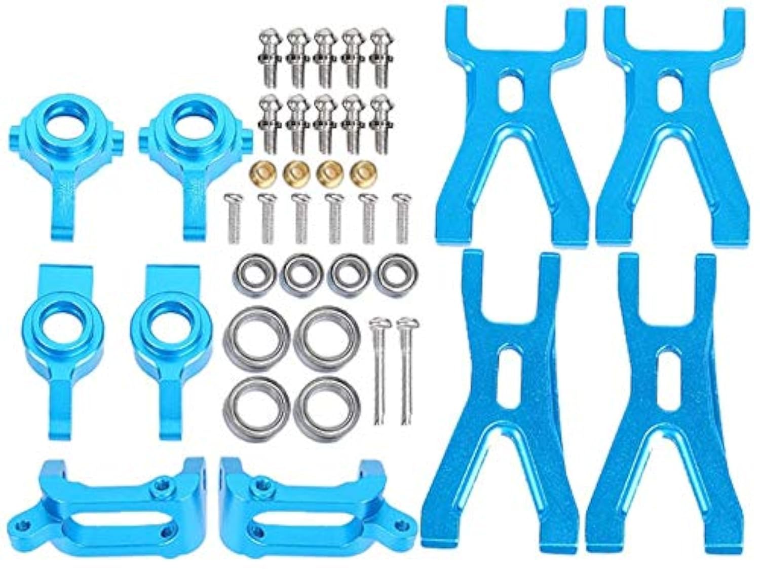 DollaTek Upgrade Suspension Arm & Front/Rear Hub C Seat Parts Kit for WLtoys A959 A979 A959B A979B RC Car Replacements,Blue