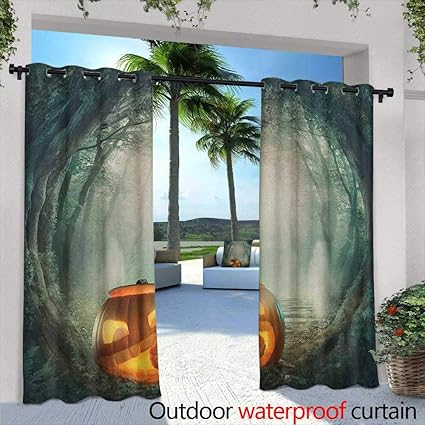 Amazon Com Halloween Grommet Outdoor Curtains Drawing Of
