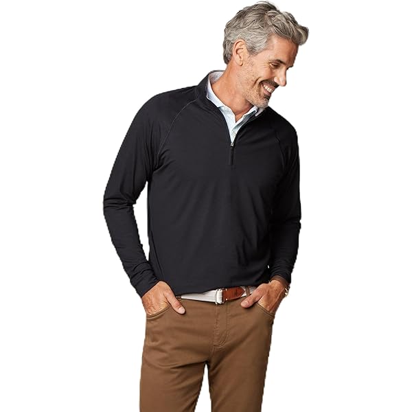 johnnie-O Vaughn Striped Performance 1/4 Zip Pullover Caicos