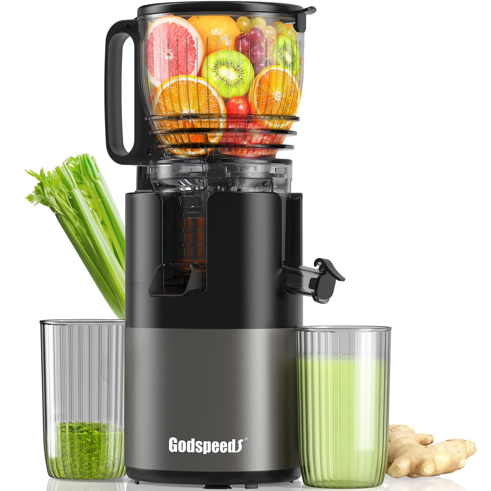 Photo 1 of Cold Press Juicer, 5.8" Wide Feed Chute Slow Masticating Juicer Machine for Whole Fruits & Vegetables, Easy to Clean & High Juice Yield