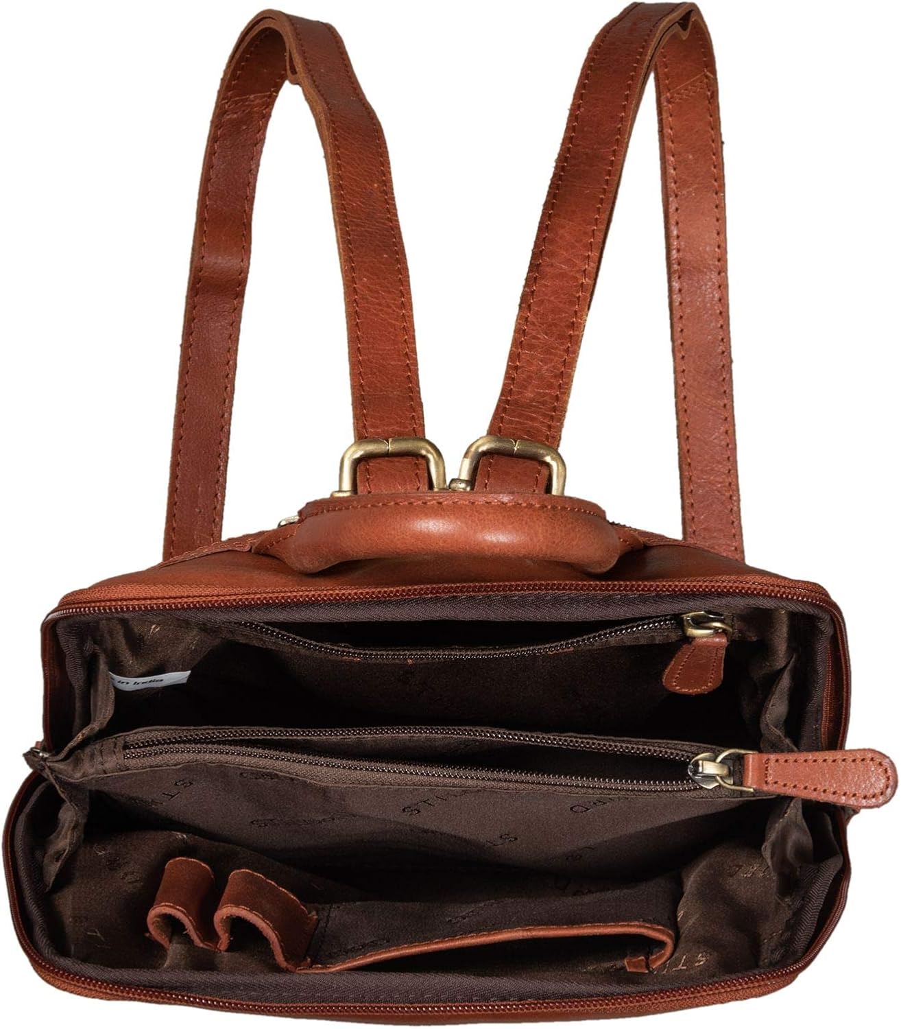 STILORD "Holly" Small Leather Backpack for Women Vintage Daypack Shoulder Bag Crossbody Bag Purse City Rucksack for Tablets Travel Bag Genuine Leather Colour:Vegetable - Image 5