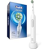 Oral-B Pro 1000 Electric Toothbrush, White, Rechargeable Power Toothbrush with 1 Brush Head