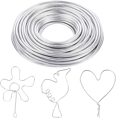 Yoosso 9 Gauge Aluminium Craft Wire 3mm 65 ft Bendable Silver for Jewellery