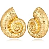 INNERDIVA Gold Boho Ocean Earrings, Shell Earrings Seashell Stud Earrings Beach Jewelry Gifts for Women