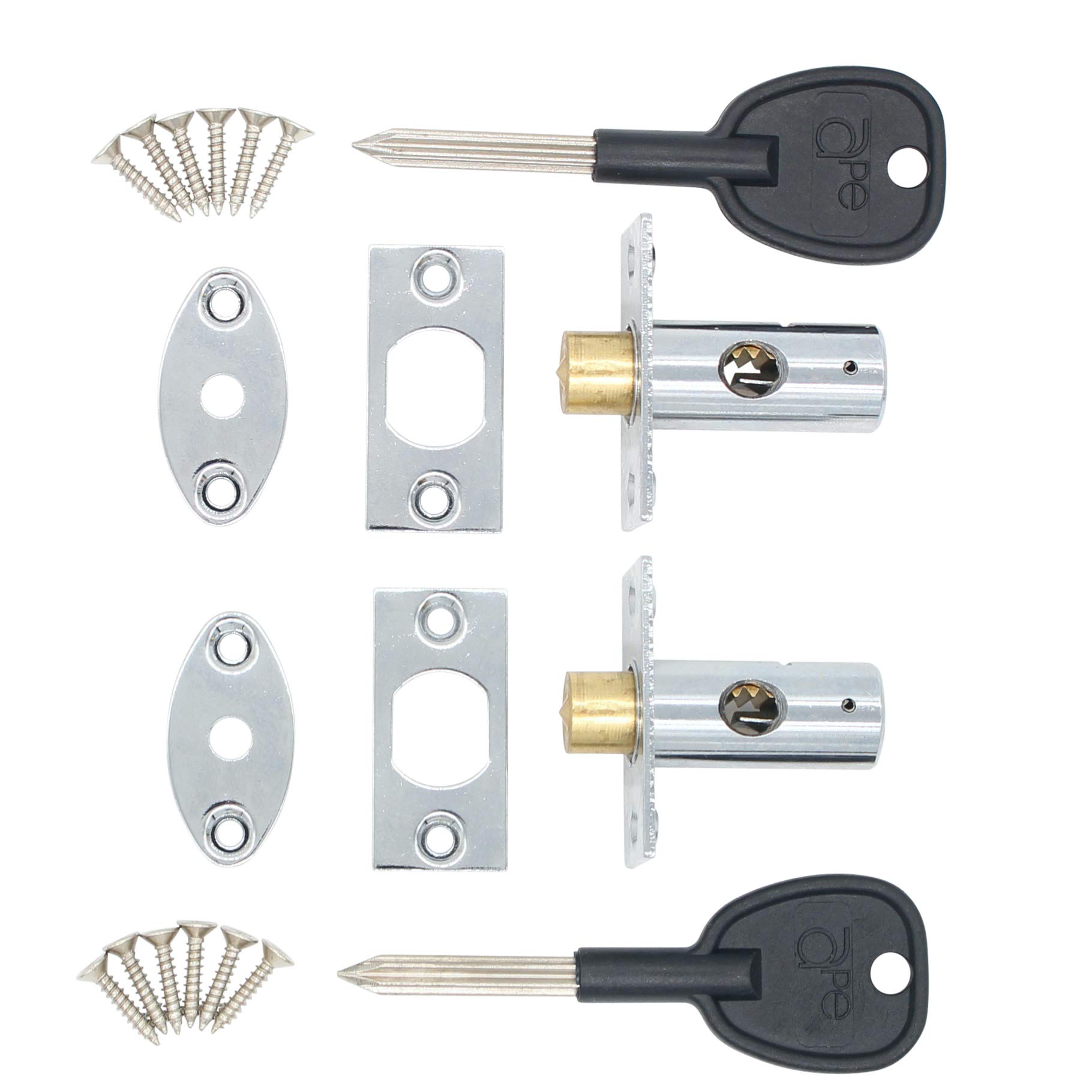 Window Security Mortice Rack Bolts | Pack of 2 Bolts with 2 Star Keys | Chrome