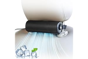 iKiKin USB Car Seat Cooling Fan With Elastic Belt 3 Wind Speeds Space-Saving Car Front Seat Backseat Fans For All Cars Vehicle Jeep Van RV Truck ，Recirculating air conditioning in the car