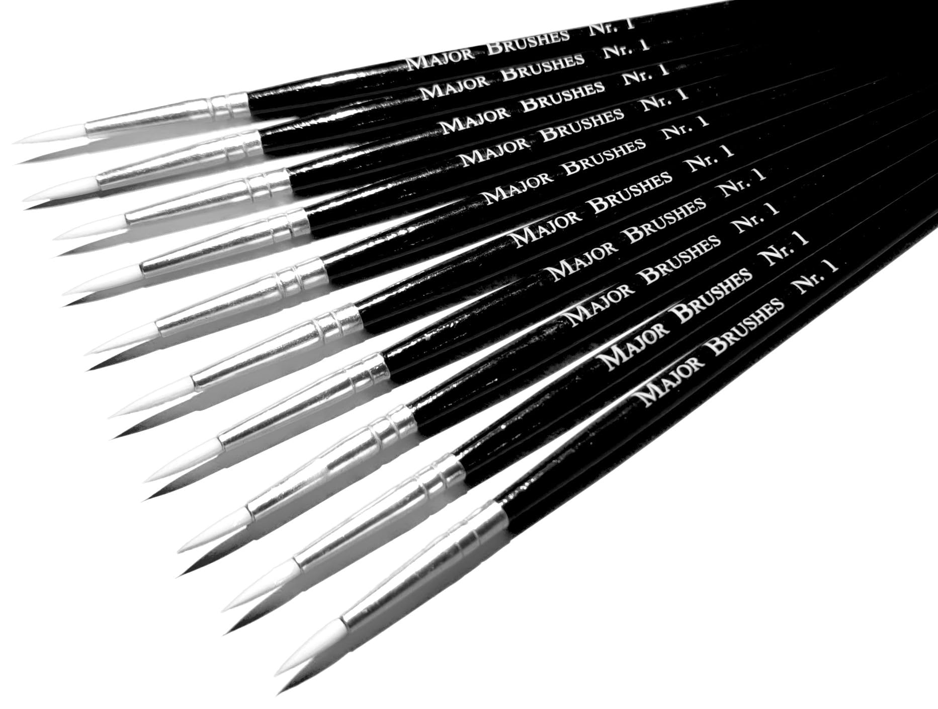 Major Brushes Sable Substitute Brushes Size 1 - Pack of 10