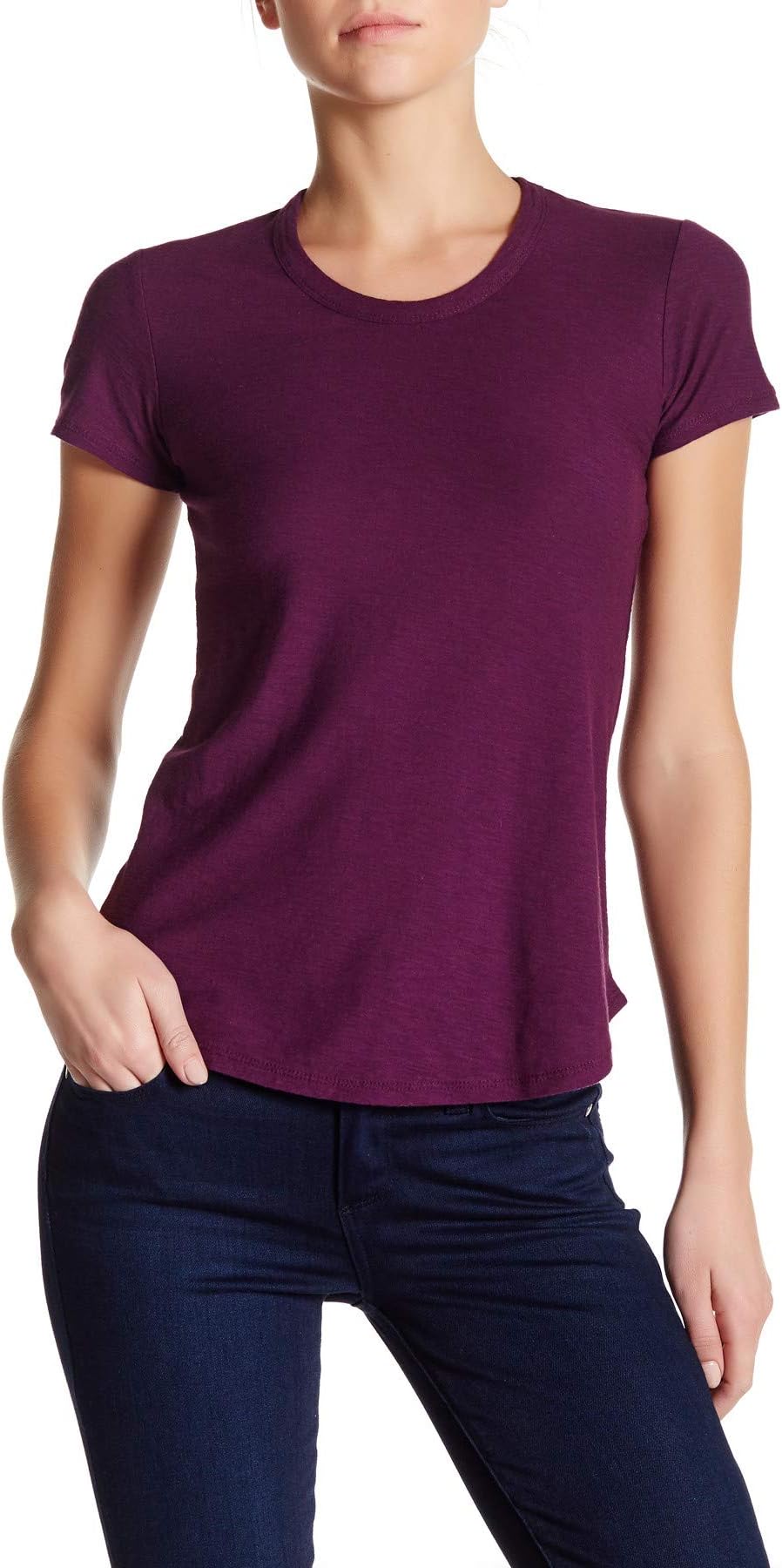 James Perse Women's Sheer Slub Crewneck Tee