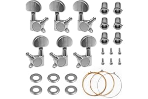 MICOVAY 3R3L Guitar Tuning Pegs Sealed Tuners Machine Heads with 6 Strings for Electric or Acoustic Guitar, Round Button