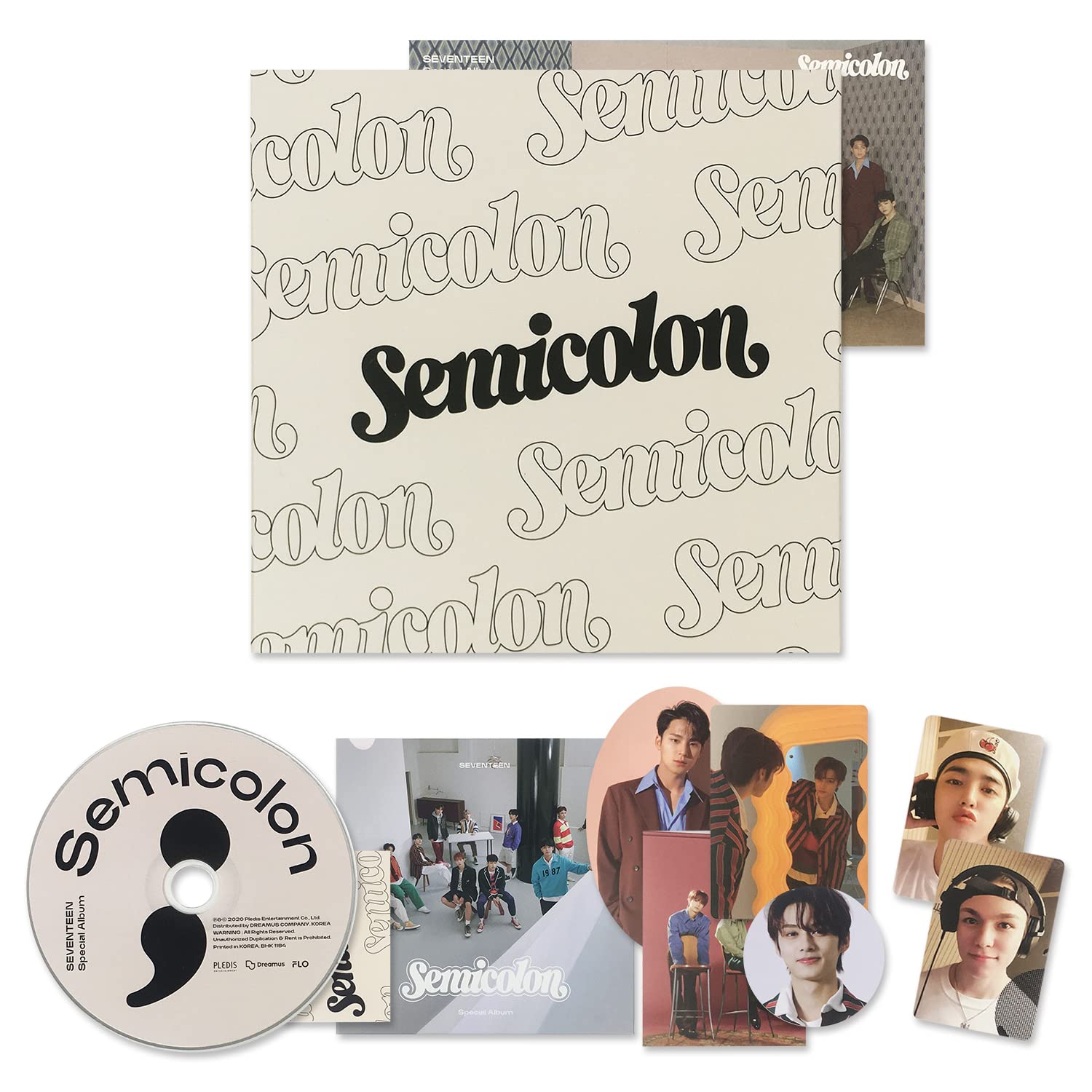 ButterFox earphonesSEVENTEEN - Special Album [Semicolon] Sleeve + CD-R + Folded Postcard + Mini Card + Sticker + Photocard + 2 Pin Button Badges + 4 Extra Photocards