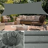 OFFCUP 3x4m Sun Shade Sail Rectangular Canopy Grey 90% UV Block 160gsm view 8