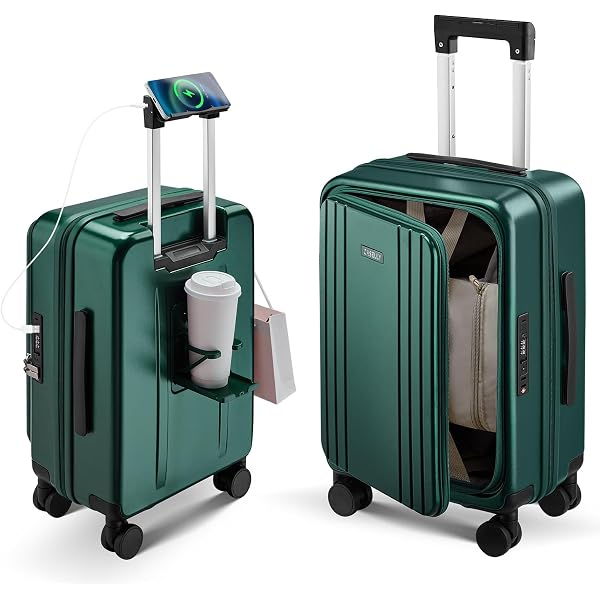 Amazon.com | CASELLY Carry On Luggage Top Opening with Cup Holder