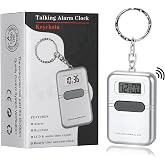 Lenporl Talking Clock for The Blind and Visually Impaired - Easy-Use Talking Alarm Clock for Blind Elderly with Voice Announcement, LCD Display, Keychain &amp; Portable Design