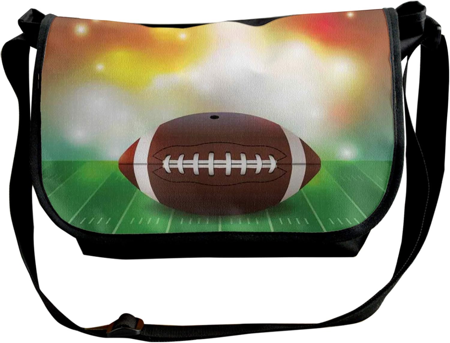 American Football Ball On Grass Sports Printed Messenger