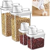 Storage Cereal Organizers Containers Sets,Food Grade BPA free PET Material Reusable,Airtight food storage containers with lids, kitchen organizers and storage Total(2 pcs 2300ml 2 pcs 1100ml)